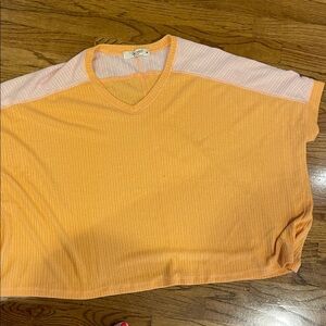 Peach V-Neck Top
